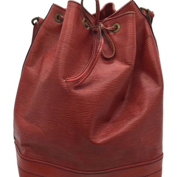 Louis Vuitton Noé Bucket & Drawstring Bag Red Leather Epi - Picture 1 of 10